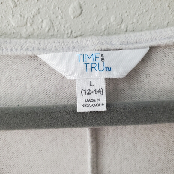 Time and Tru Long Sleeve Tunic Sweater size Large 12-14 - Picture 4 of 5